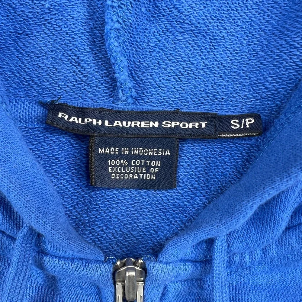 Vintage Y2K Ralph Lauren Sport Zip Hoodie Sweatshirt‎ Women Small Blue Preppy - Picture 4 of 8